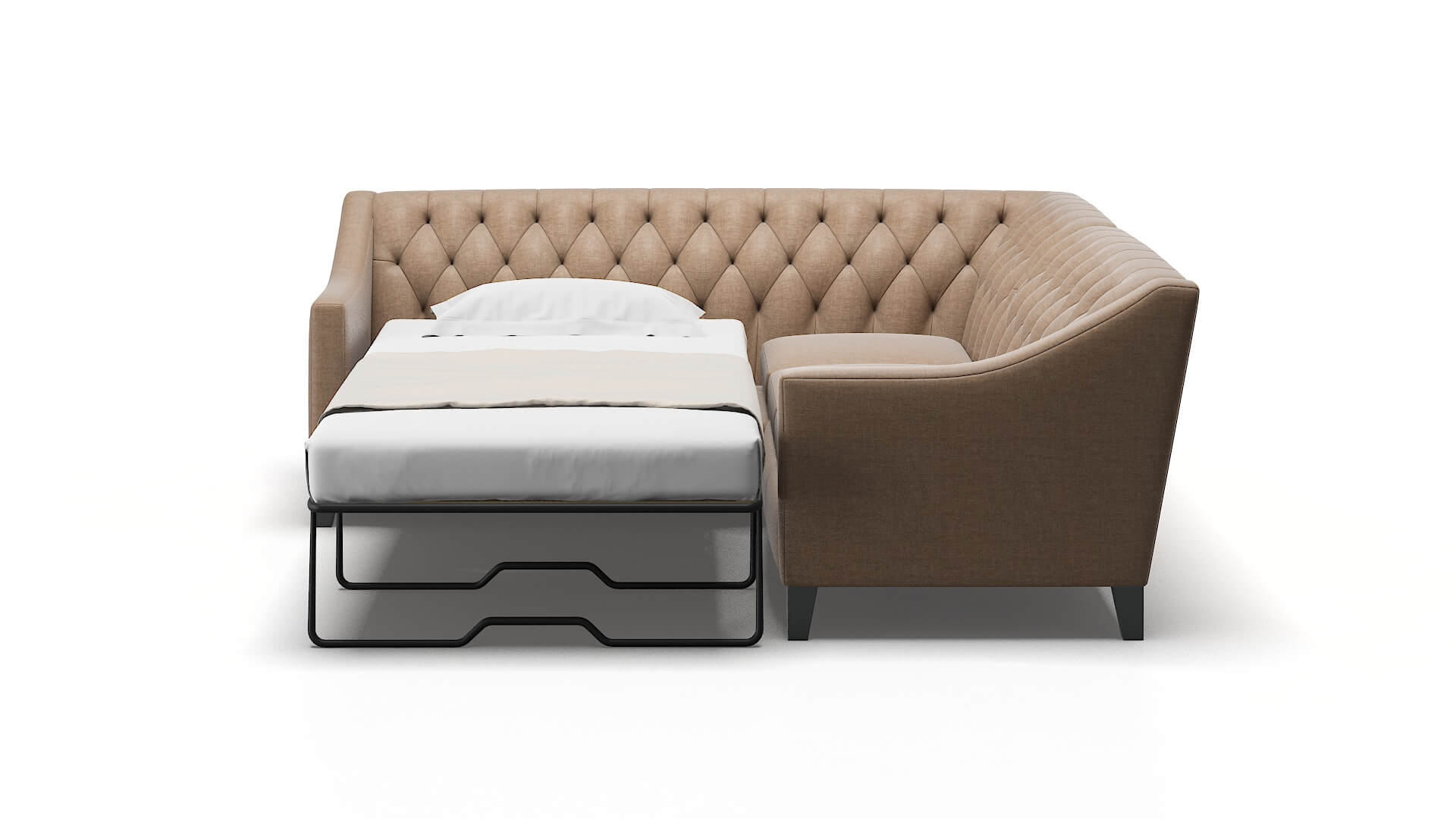 Seville Keylargo Mink Sectional Sleeper Espresso legs 1