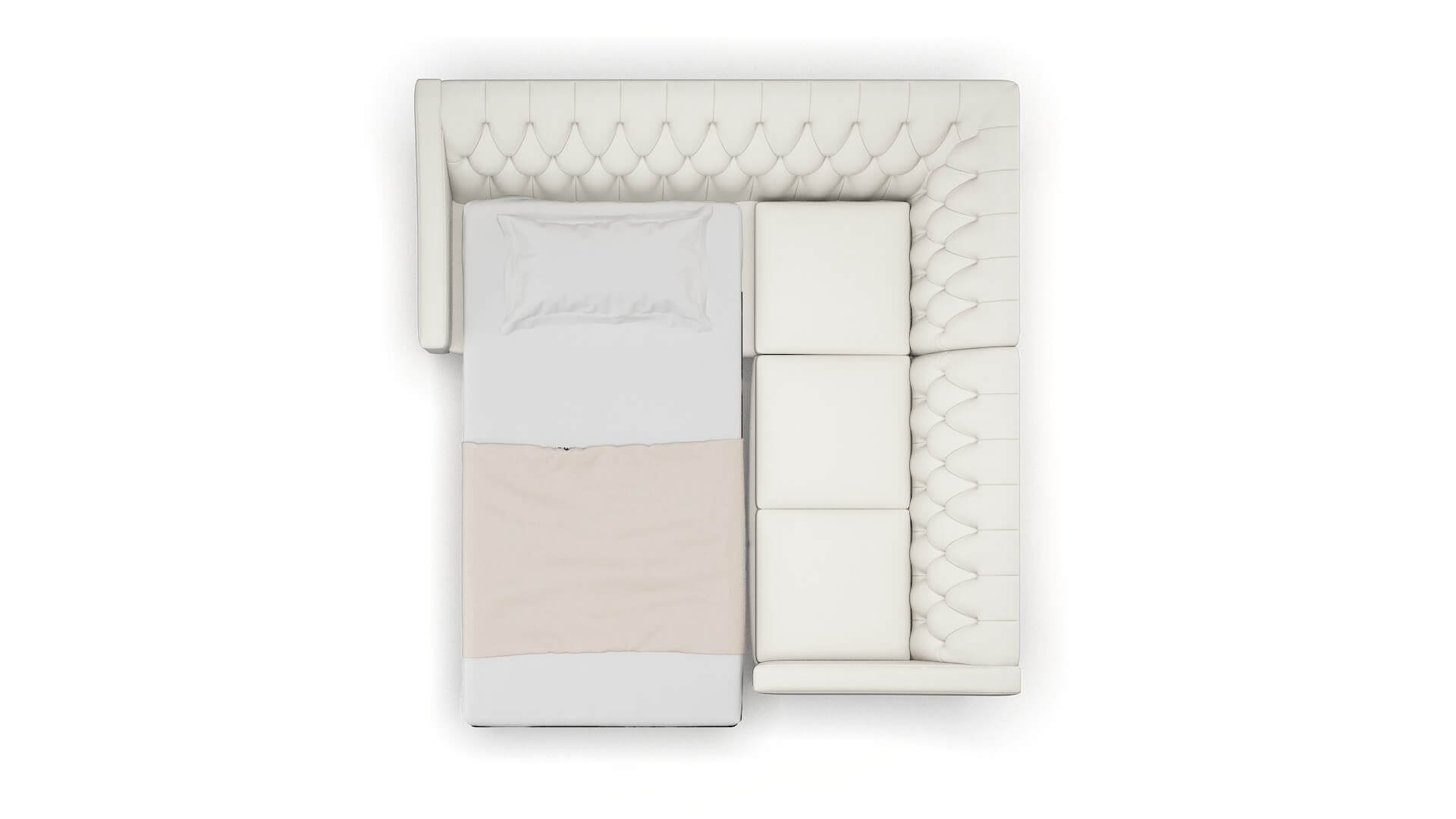 Seville Keylargo Oatmeal Sectional Sleeper Espresso legs 3