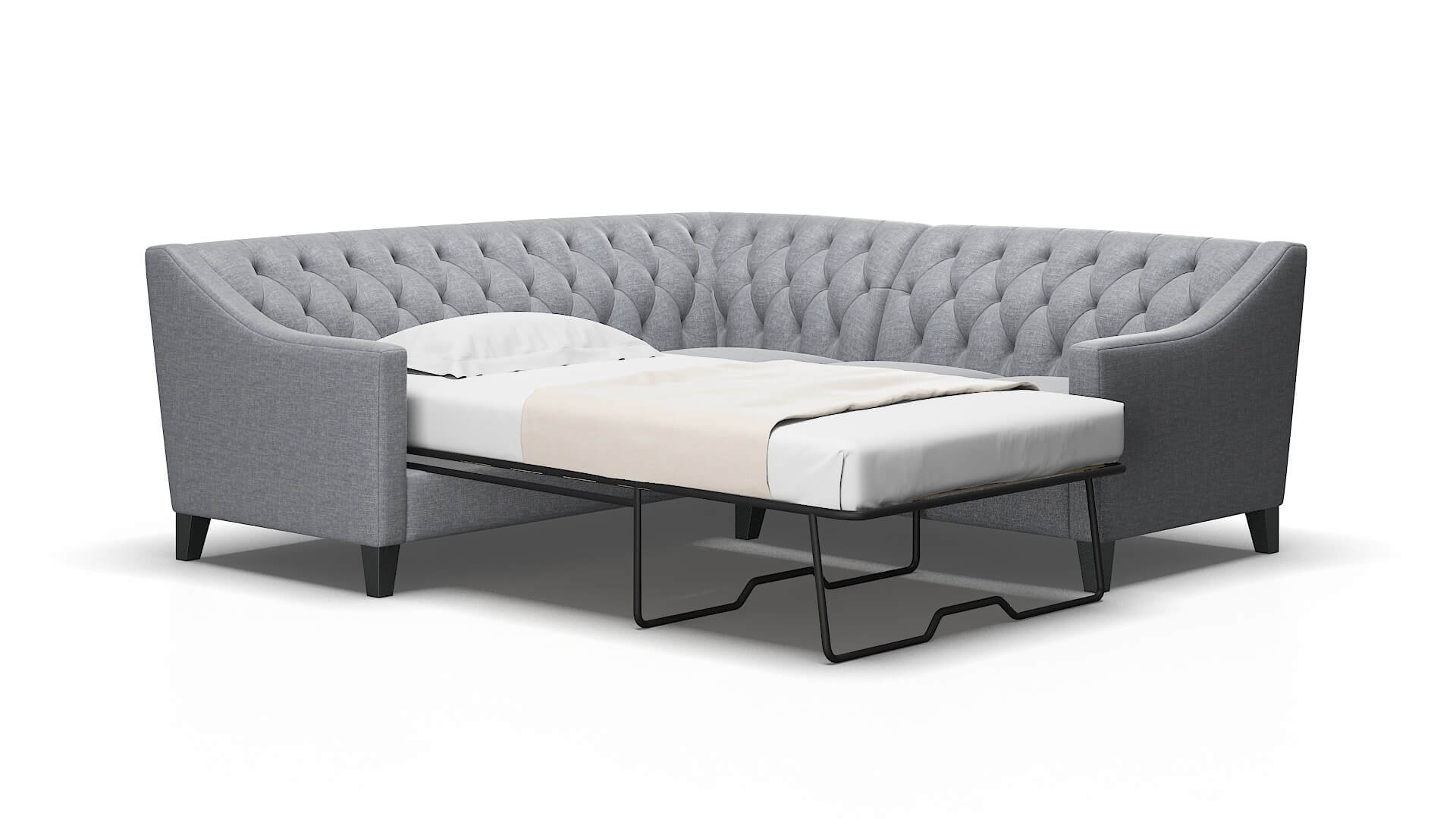 Seville Lana Ash Sectional Sleeper Espresso legs 2