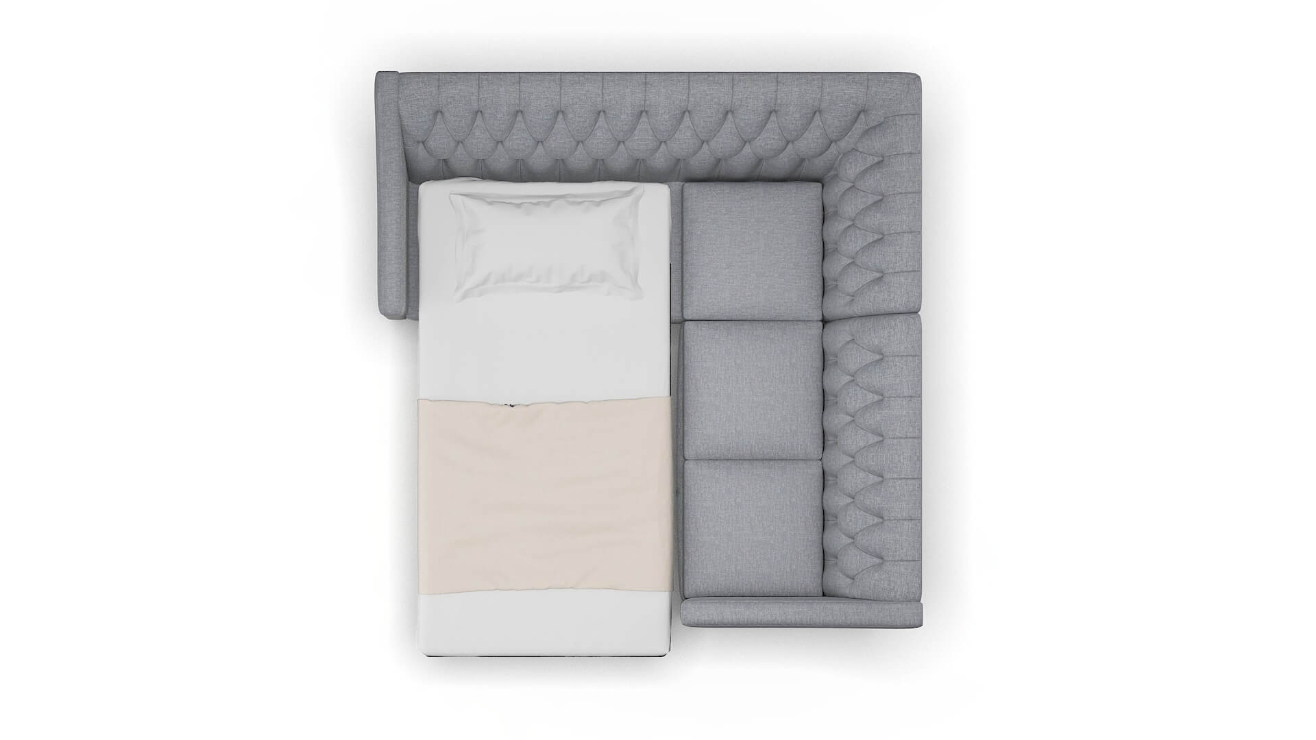 Seville Lana Ash Sectional Sleeper Espresso legs 3