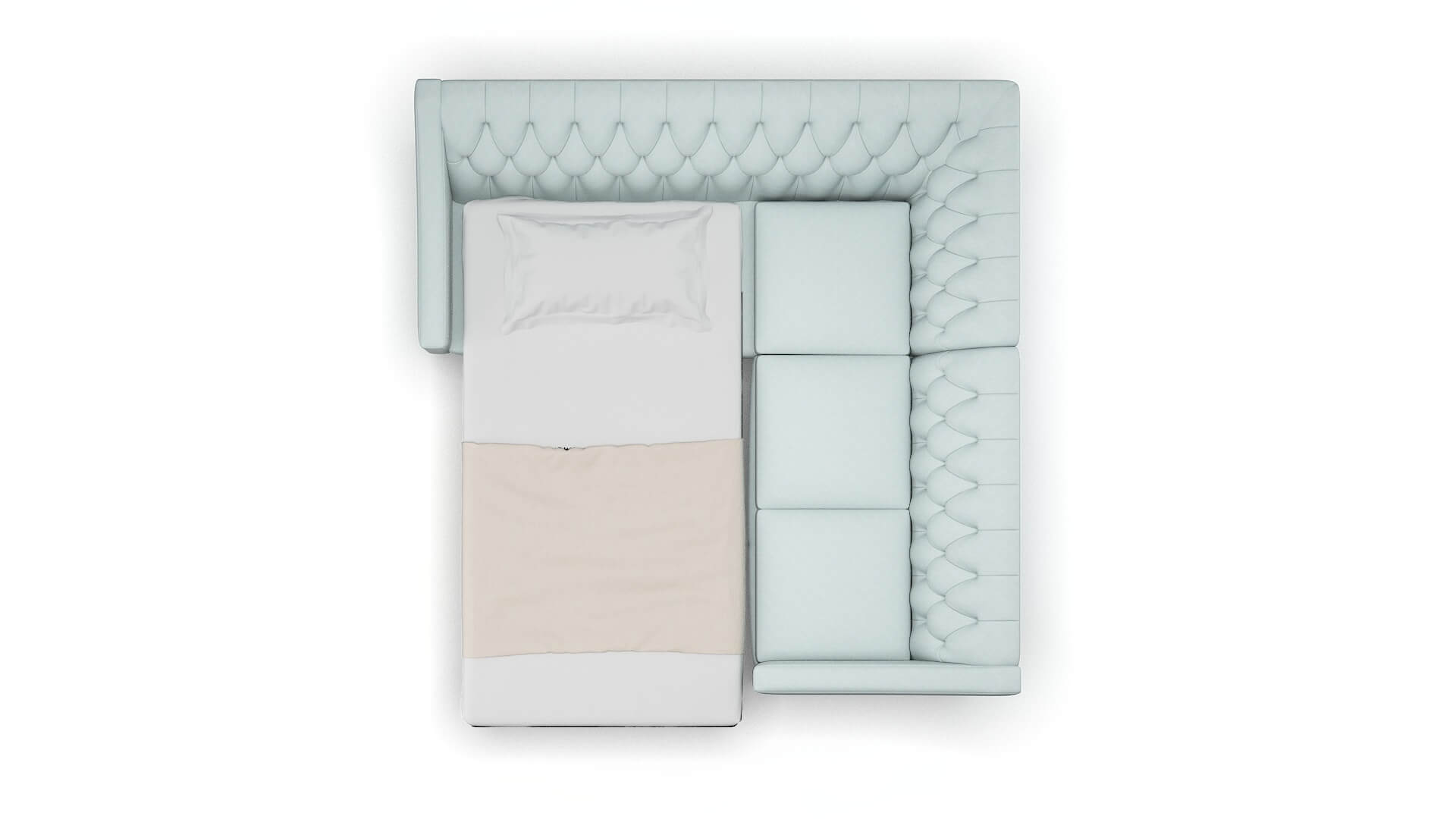 Seville Leslie Robins_egg Sectional Sleeper Espresso legs 3