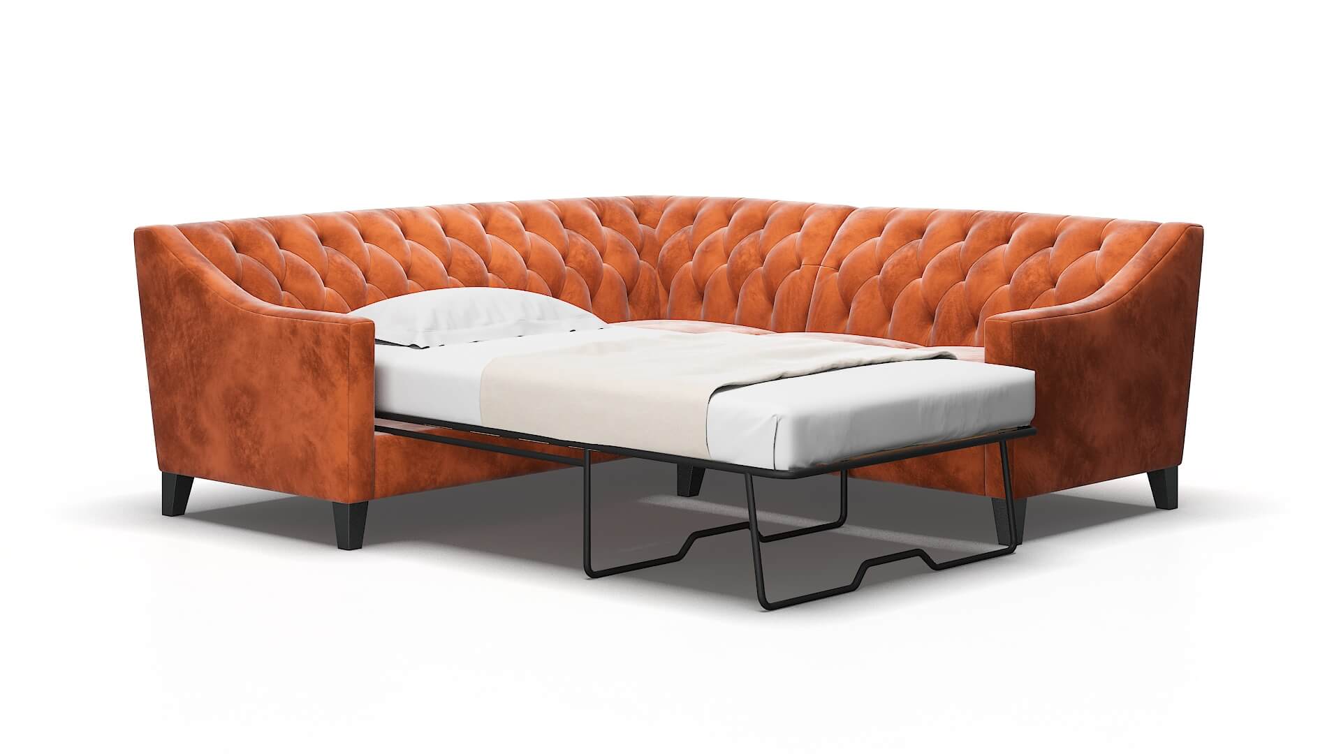 Seville Loft Copper Sectional Sleeper Espresso legs 2