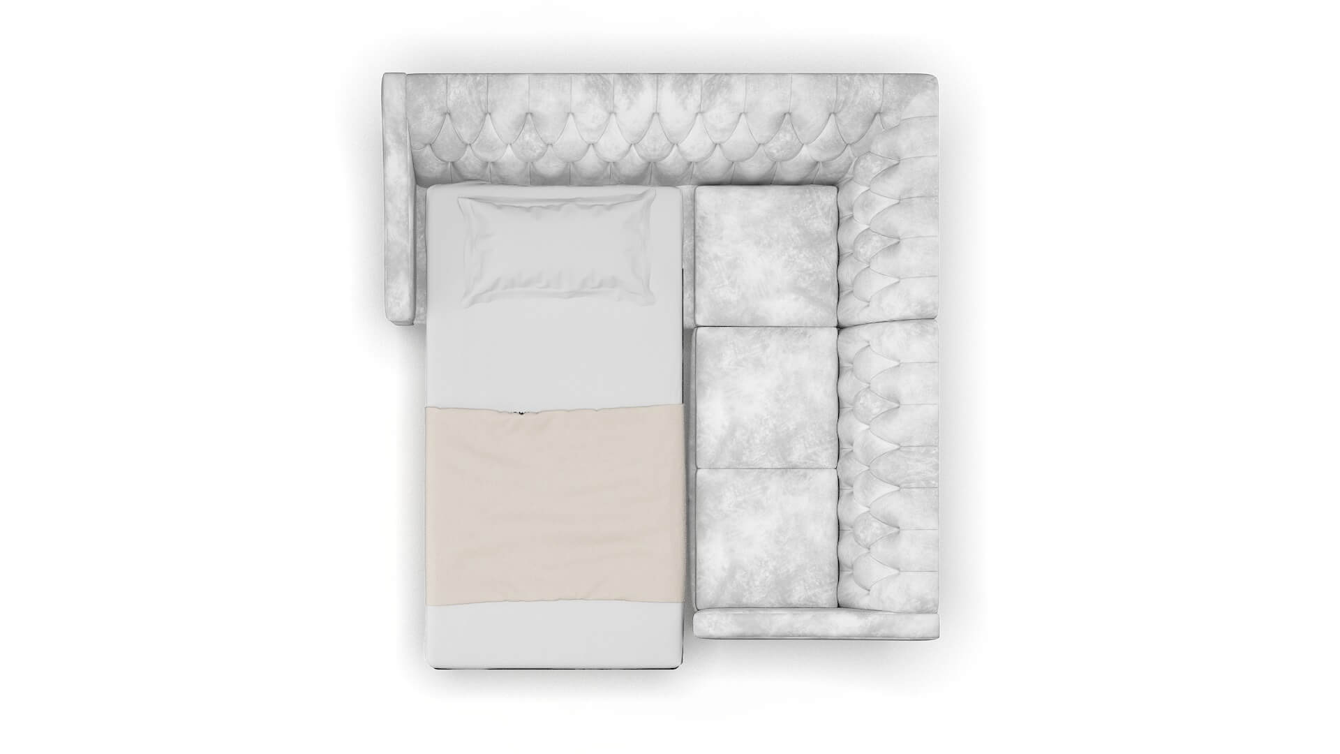 Seville Loft Snowfall Sectional Sleeper Espresso legs 3