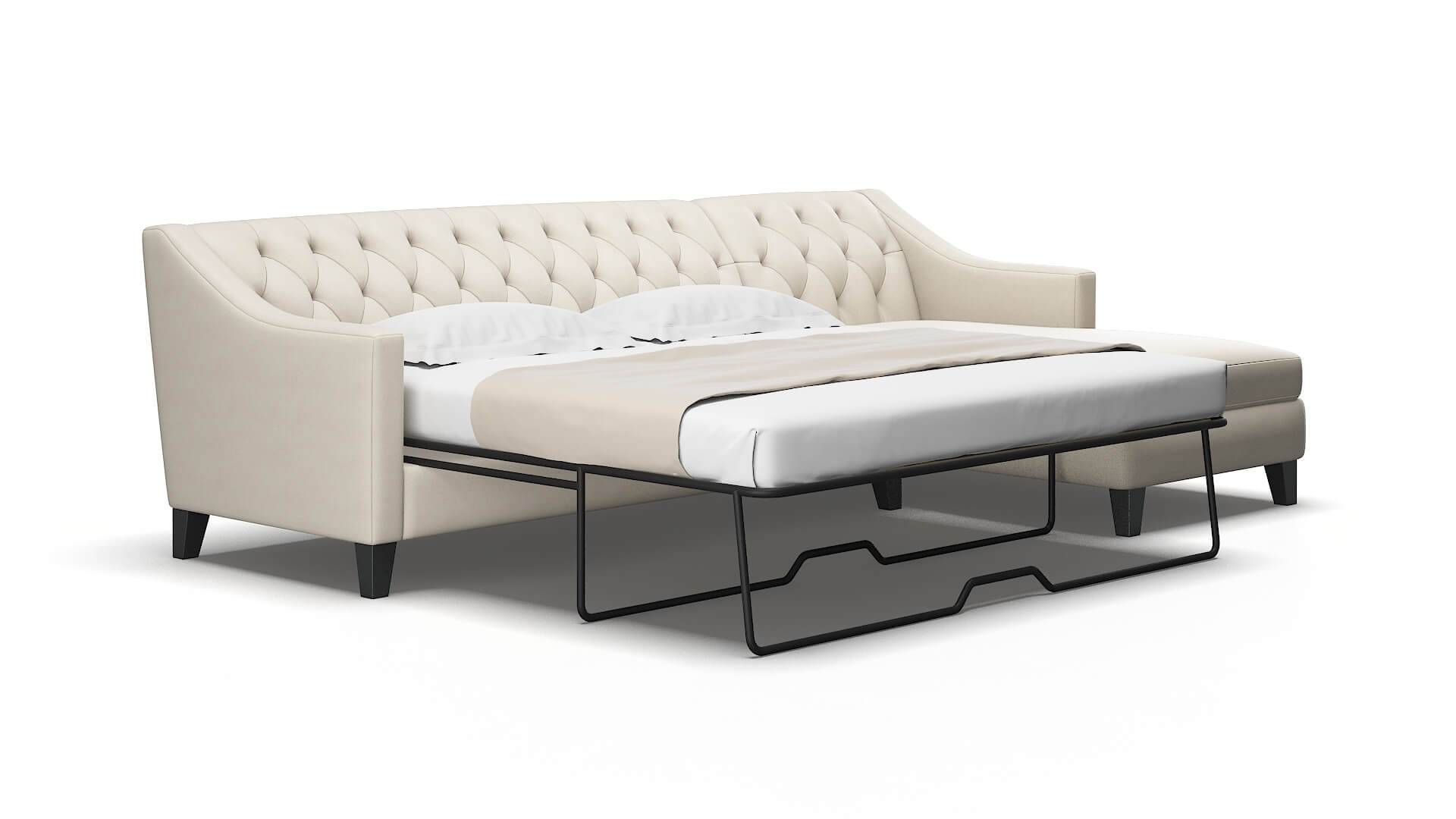 Seville Malibu linen Panel sleeper Espresso Legs  2