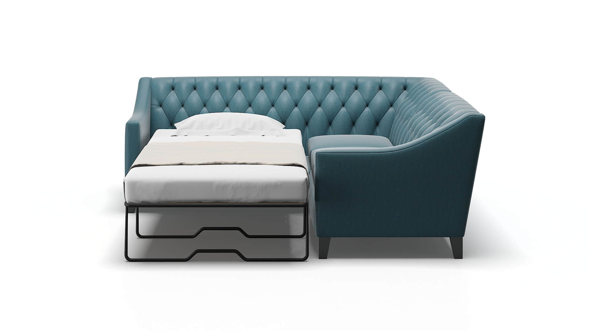 Seville Merit Peacock Sectional Sleeper Espresso legs 1