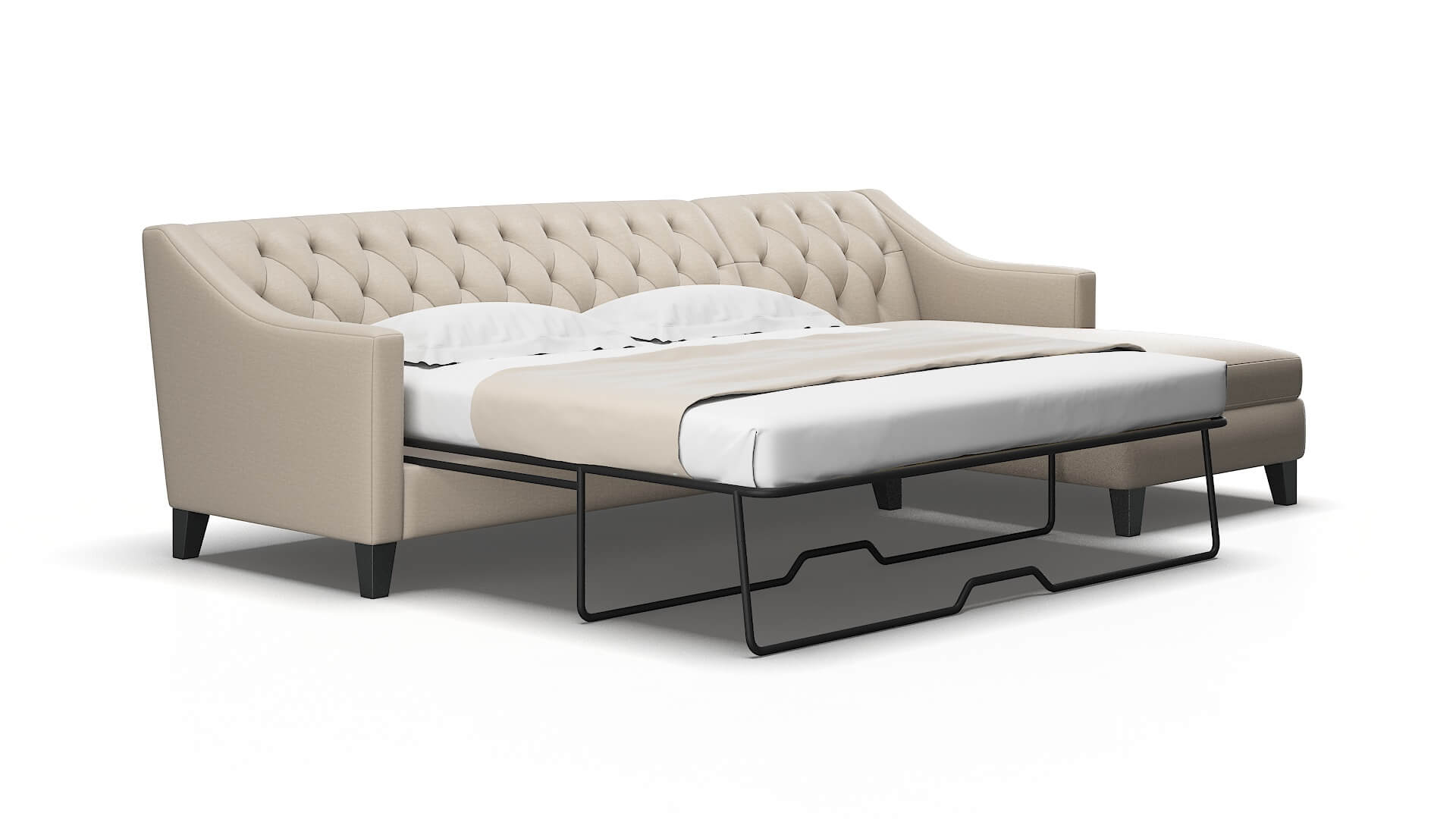 Seville Naples almond Panel sleeper Espresso Legs  2