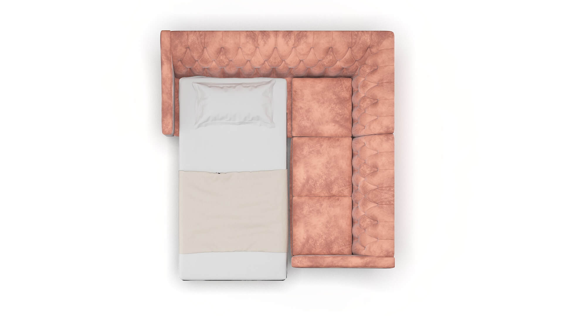 Seville Naples Blush Sectional Sleeper Espresso legs 3