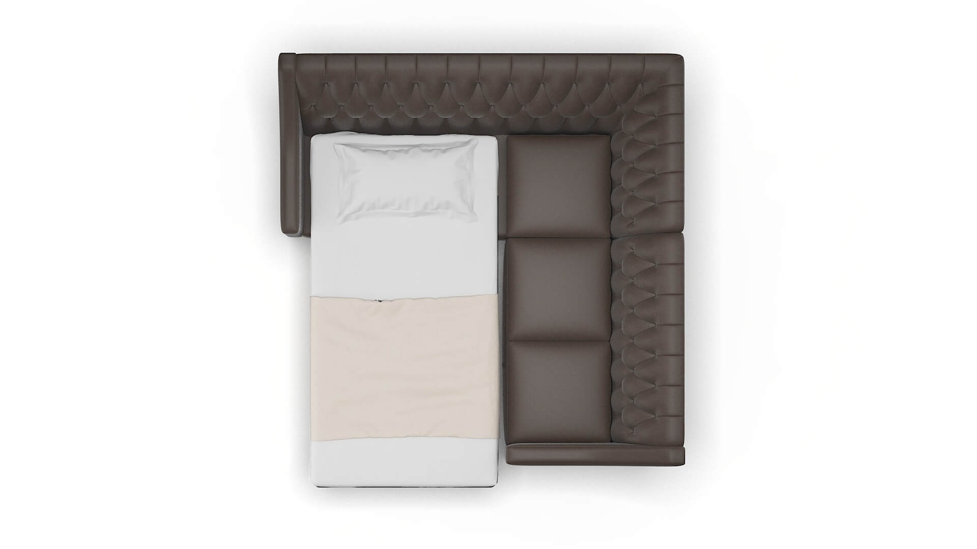 Seville Naples Graphite Sectional Sleeper Espresso legs 3