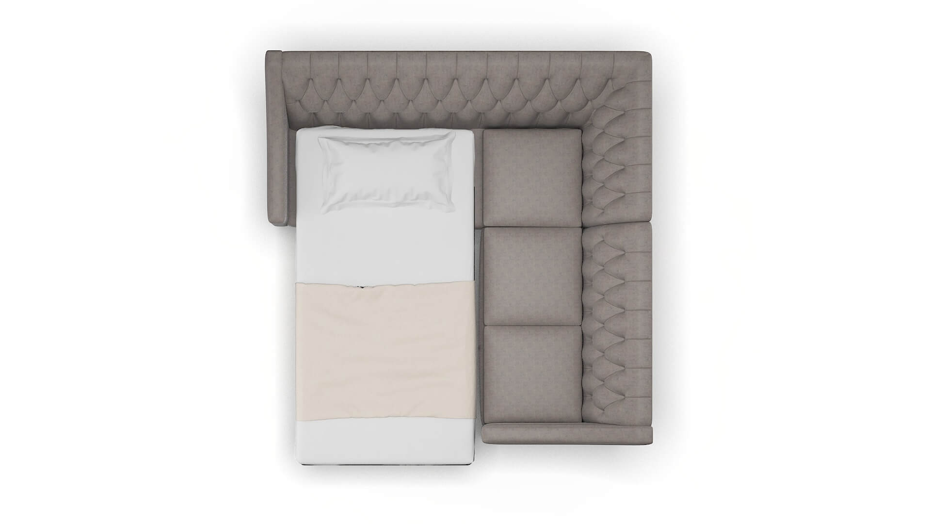 Seville Noble Otter Sectional Sleeper Espresso legs 3