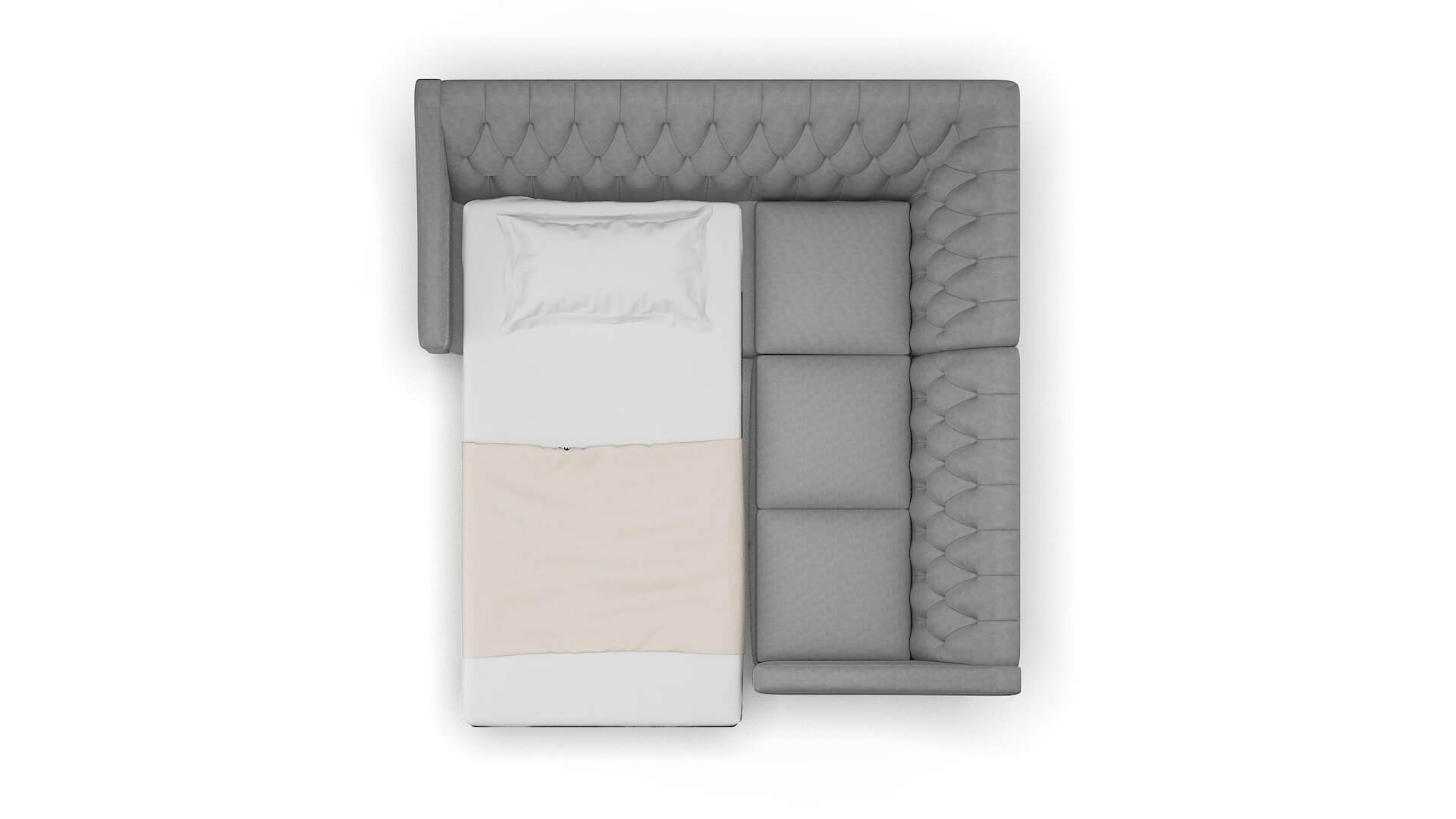 Seville Noble Smoke Sectional Sleeper Espresso legs 3