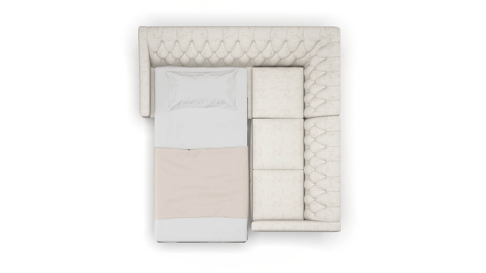 Seville Oceanside Natural Sectional Sleeper Espresso legs 3