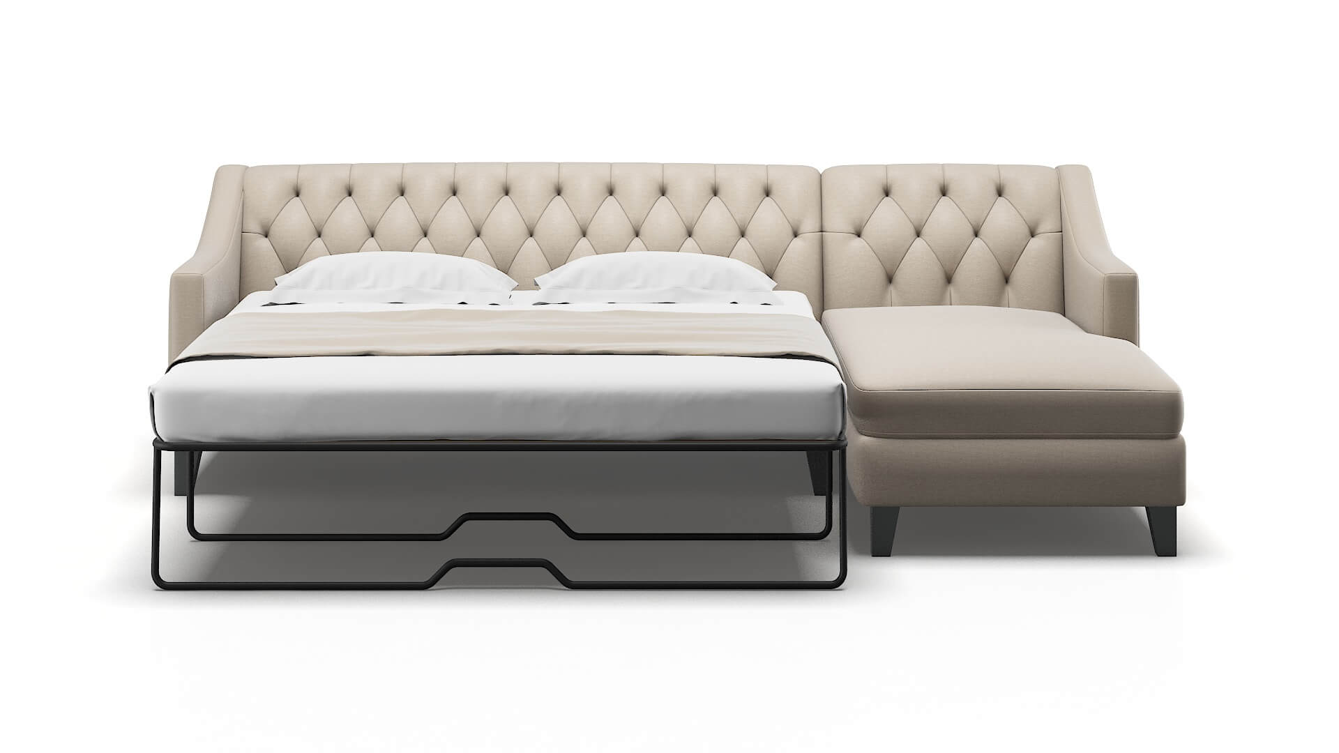 Seville Oscar Linen Panel Sleeper Espresso legs 1