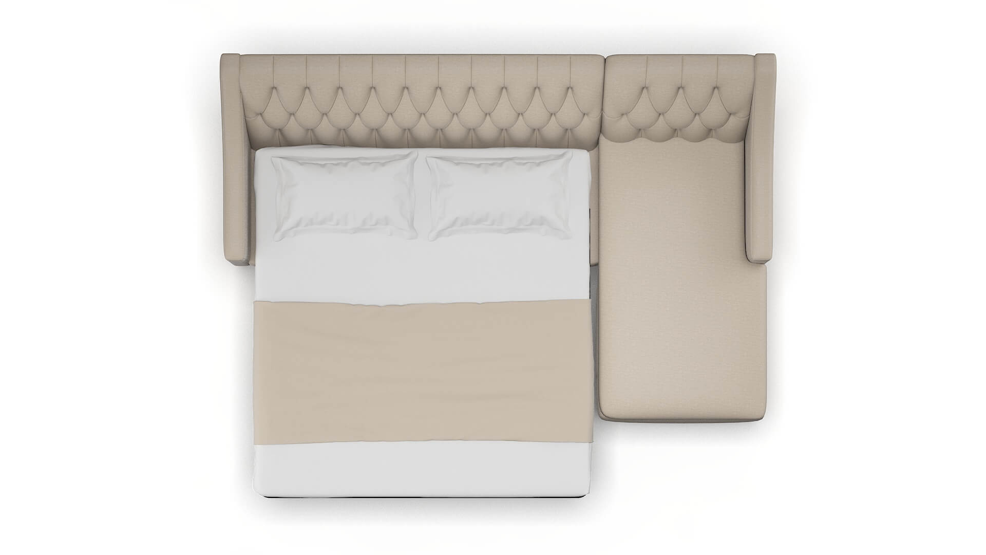 Seville Oscar Linen Panel Sleeper Espresso legs 3