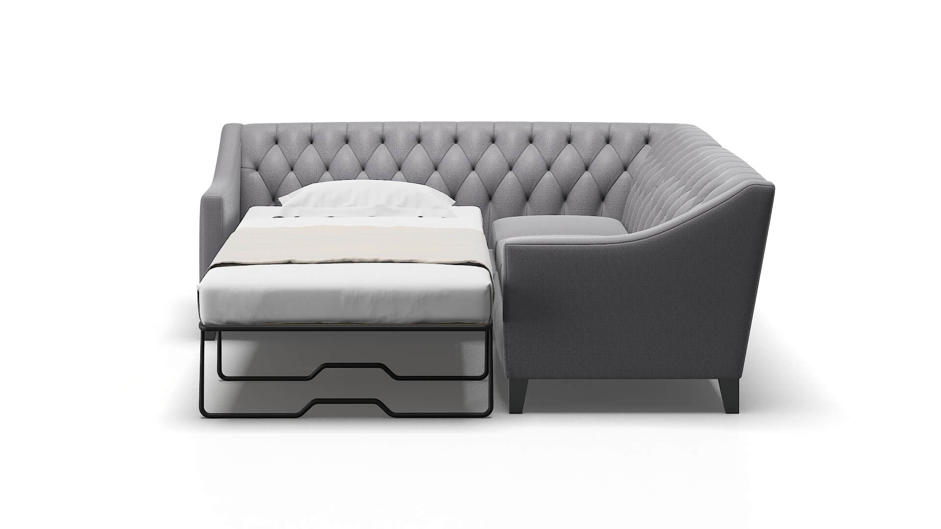 Seville Parker Ash Sectional Sleeper Espresso legs 1