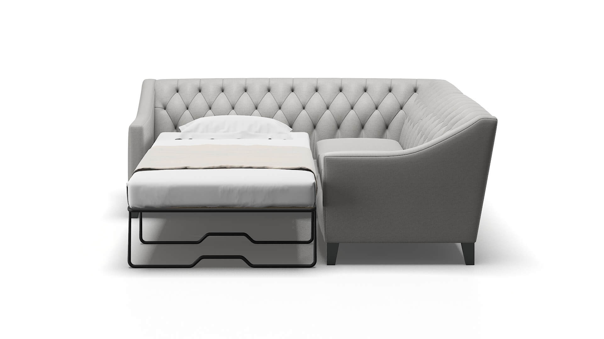 Seville Parker Silver Sectional Sleeper Espresso legs 1