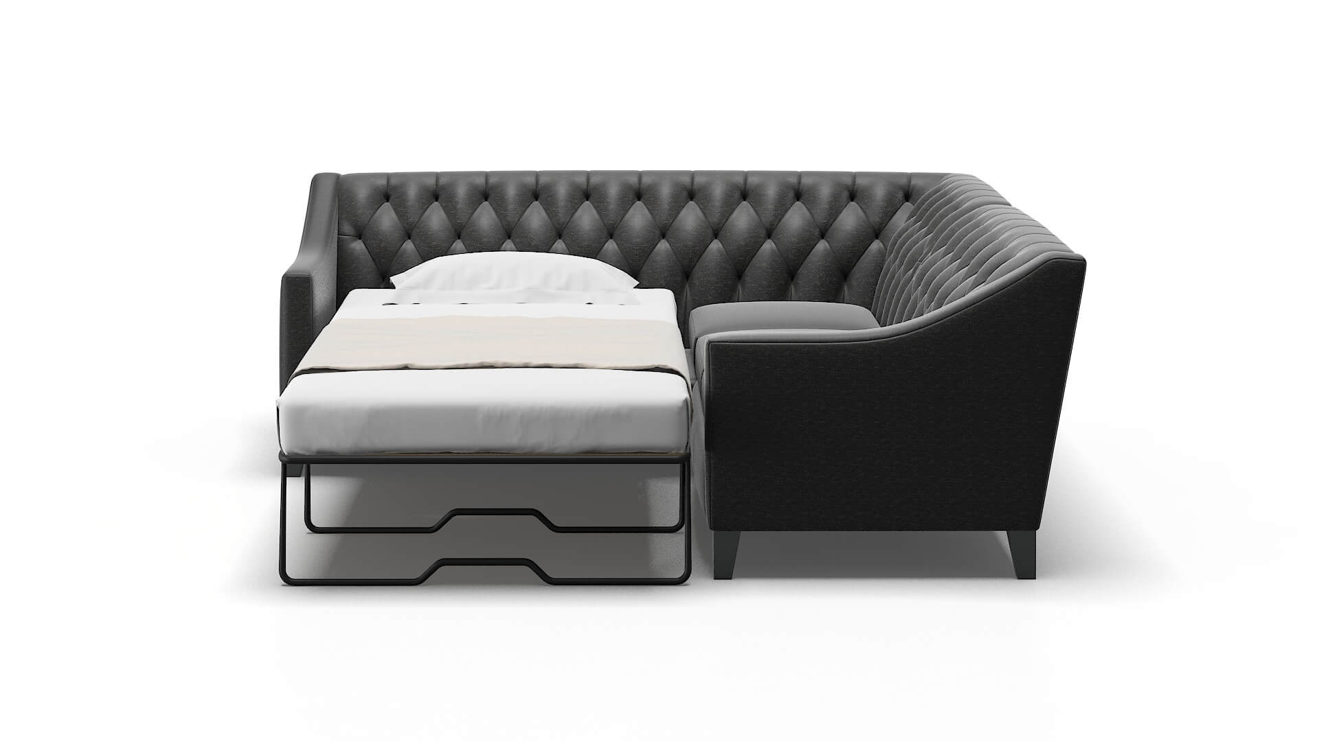 Seville Phoenix Charcoal Sectional Sleeper Espresso legs 1