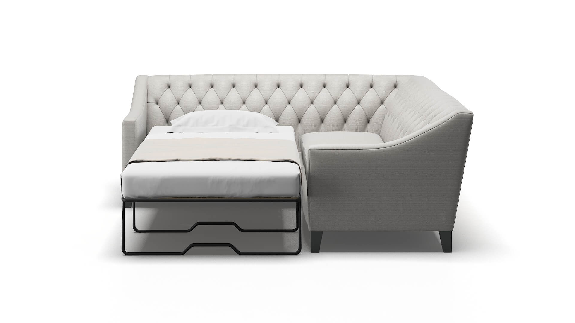 Seville Phoenix Silver Sectional Sleeper Espresso legs 1