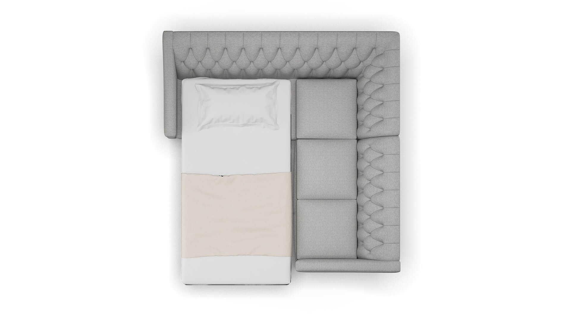 Seville Phoenix Smoke Sectional Sleeper Espresso legs 3