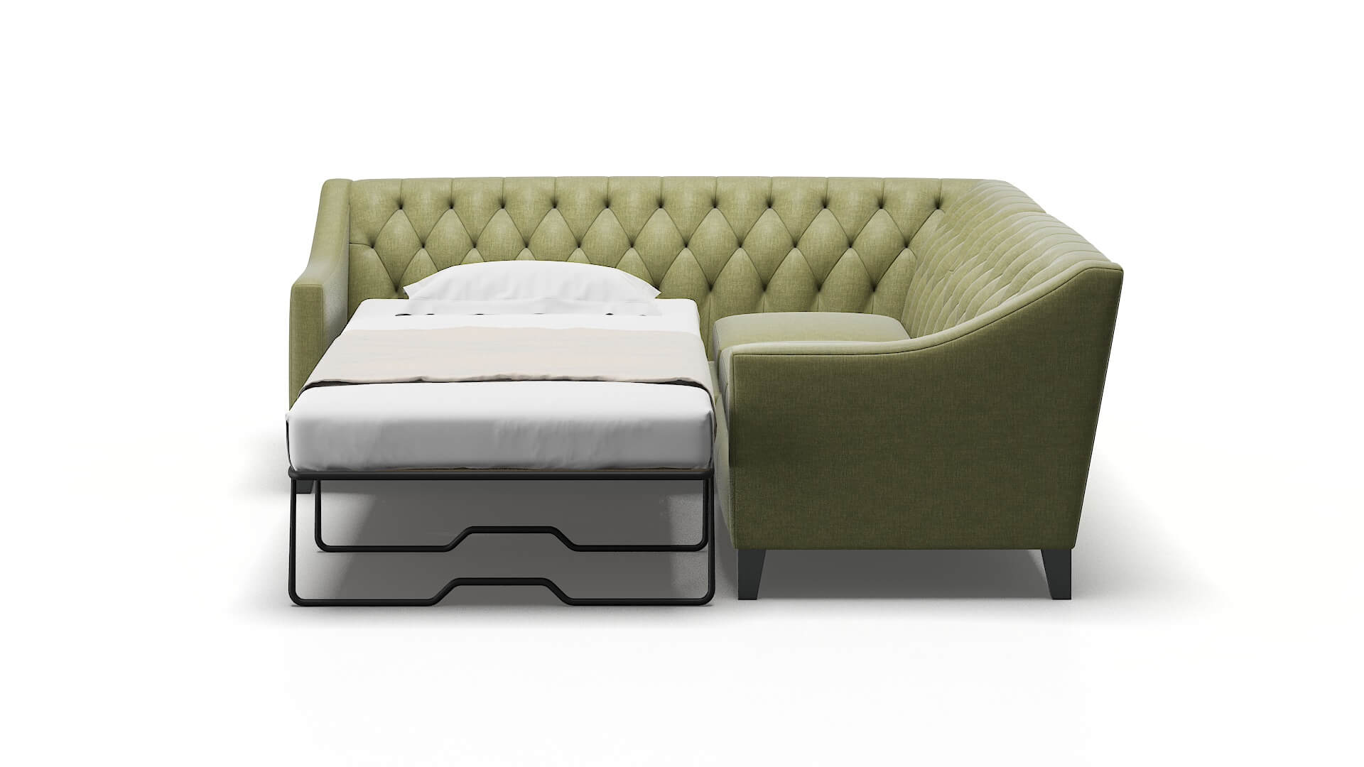 Seville Portland Basil Sectional Sleeper Espresso legs 1