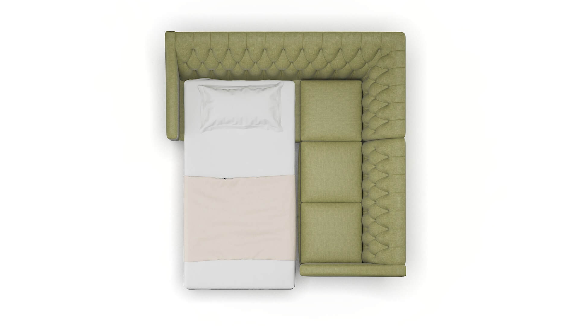 Seville Portland Basil Sectional Sleeper Espresso legs 3