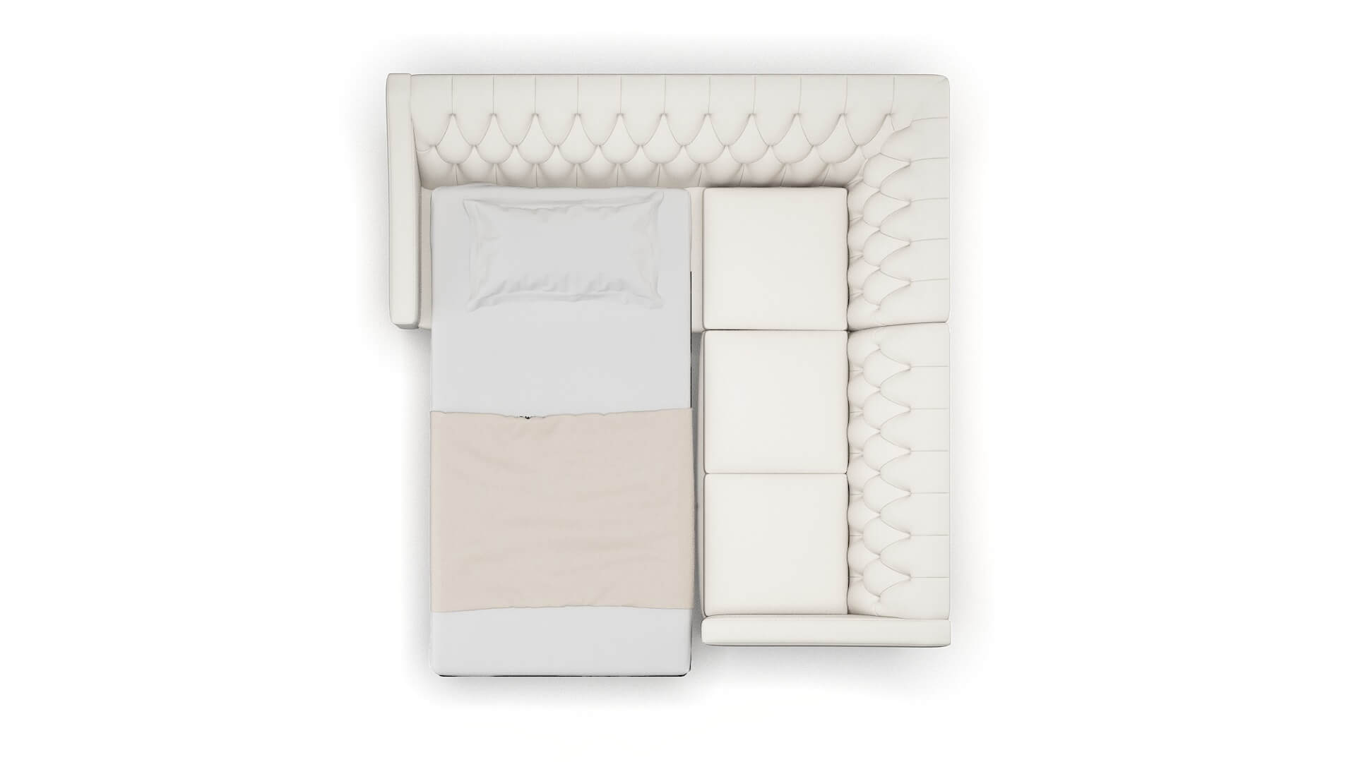 Seville Redondo Pearl Sectional Sleeper Espresso legs 3