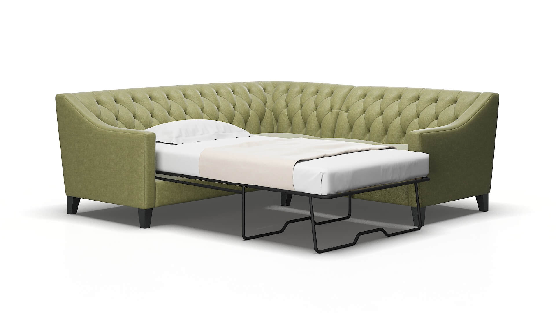 Seville Rocket Evergreen Sectional Sleeper Espresso legs 2