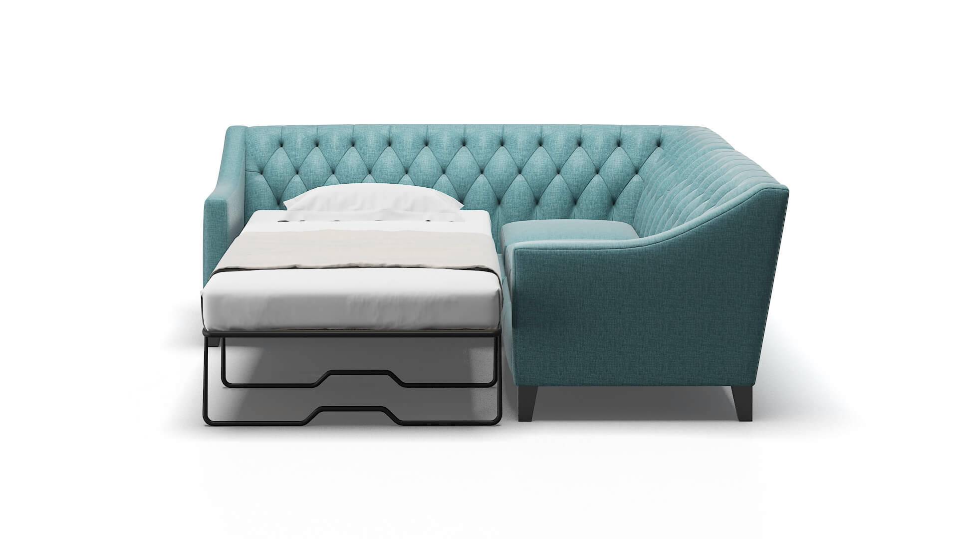 Seville Rocket Peacock Sectional Sleeper Espresso legs 1