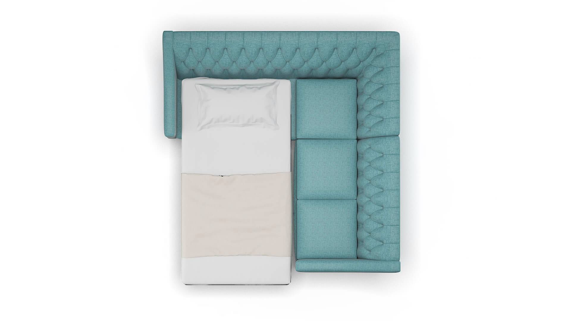 Seville Rocket Peacock Sectional Sleeper Espresso legs 3