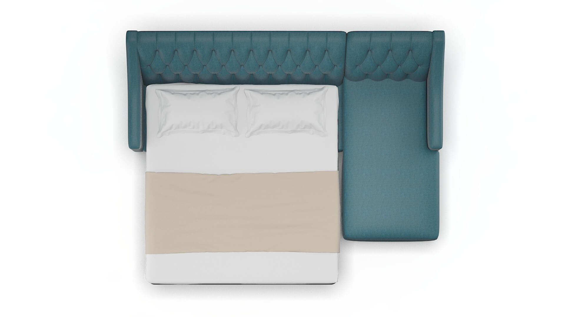 Seville Royale Electric_blue Panel Sleeper Espresso legs 3