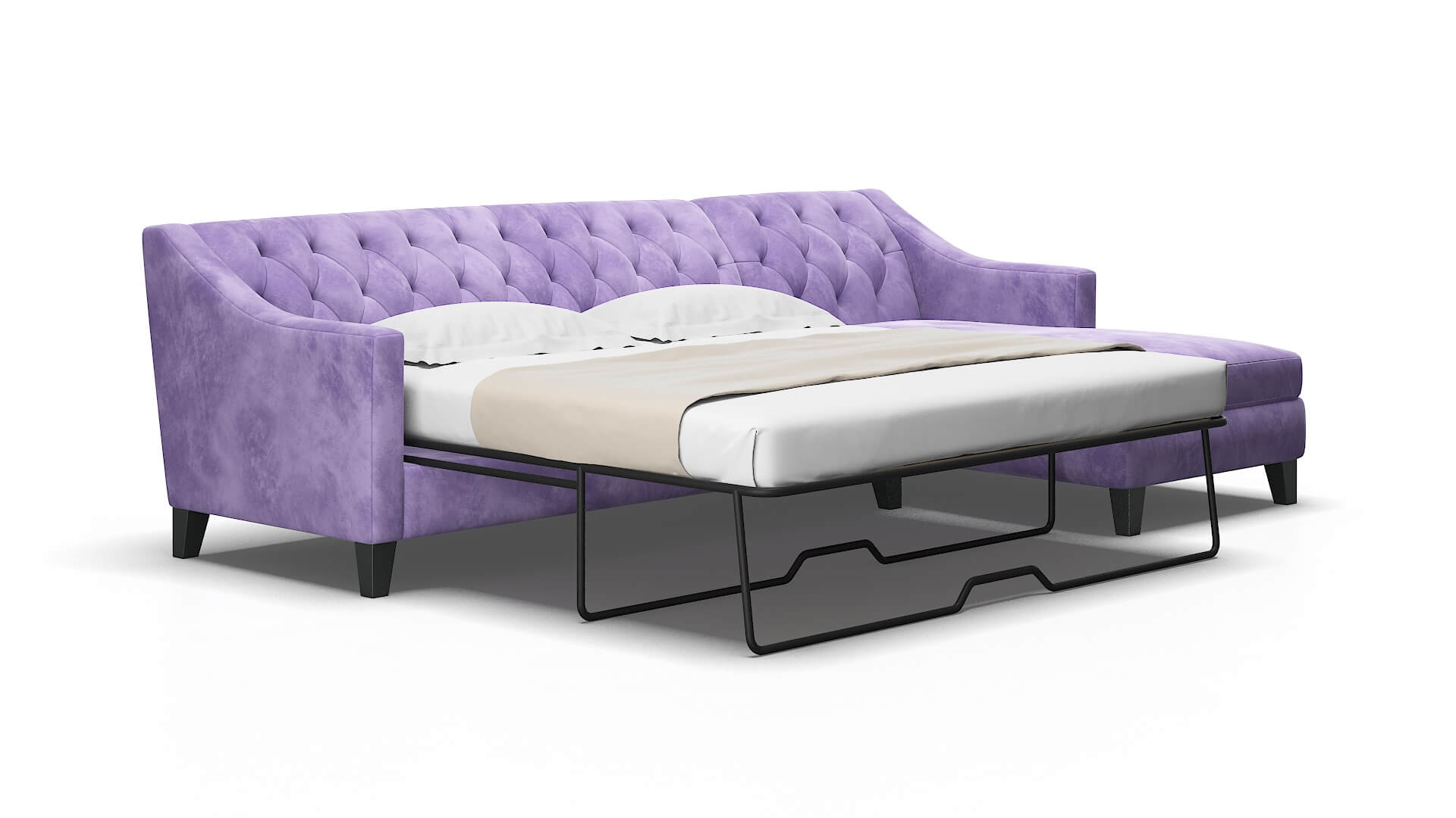 Seville Royale lavender Panel sleeper Espresso Legs  2
