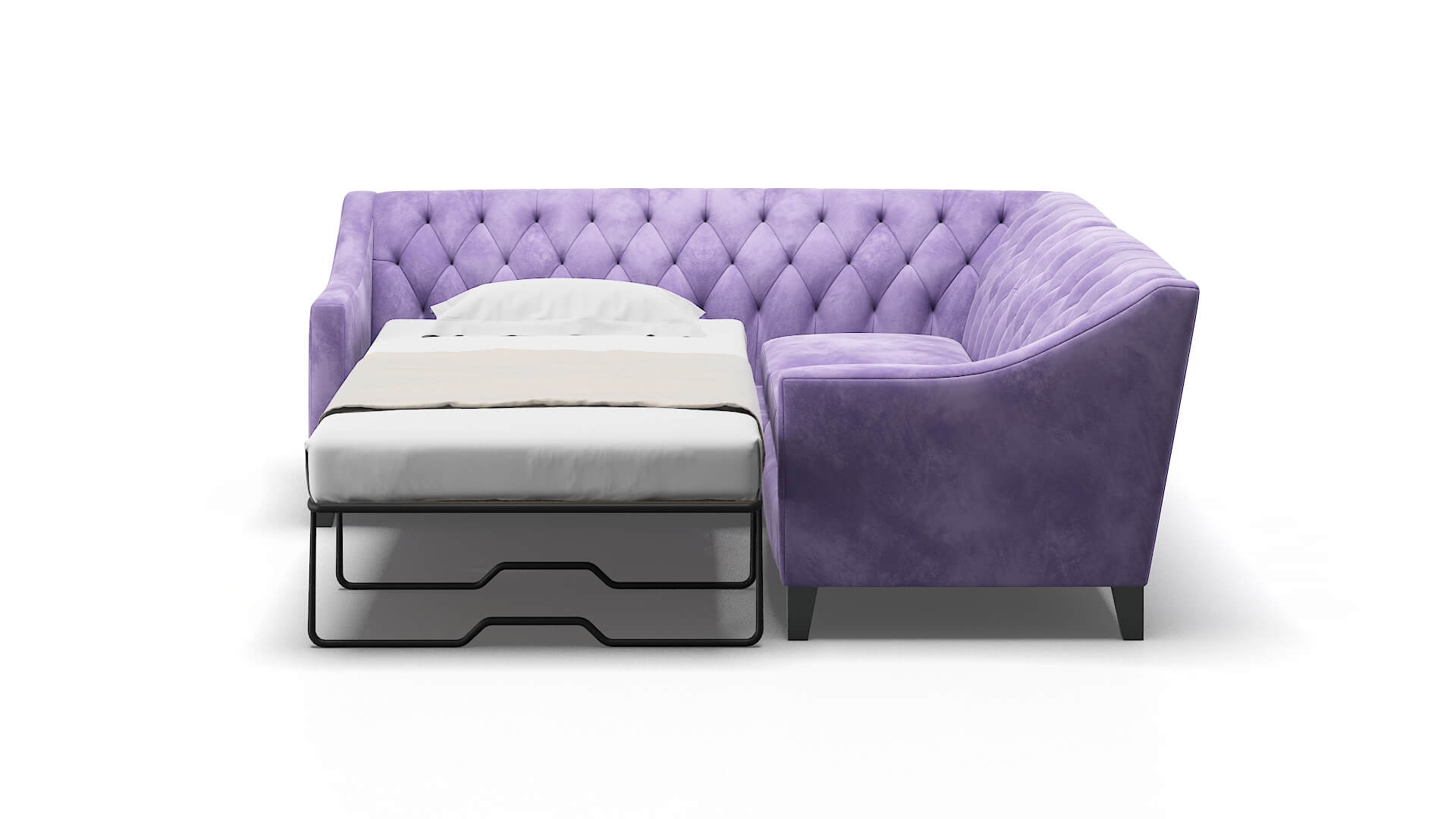 Seville Royale Lavender Sectional Sleeper Espresso legs 1