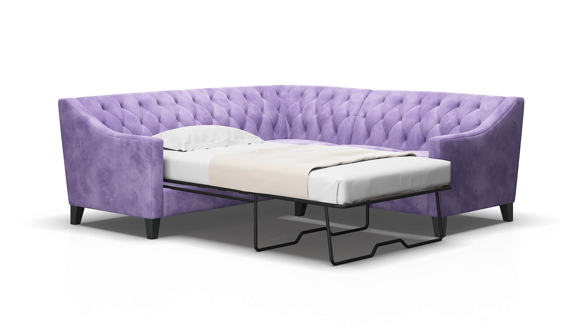 Seville Royale lavender Sectional sleeper Espresso Legs  2