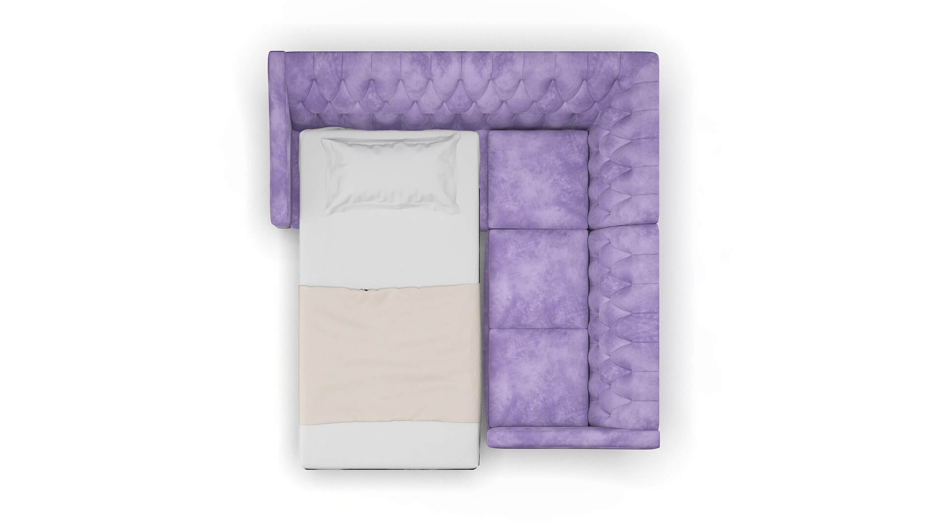 Seville Royale Lavender Sectional Sleeper Espresso legs 3