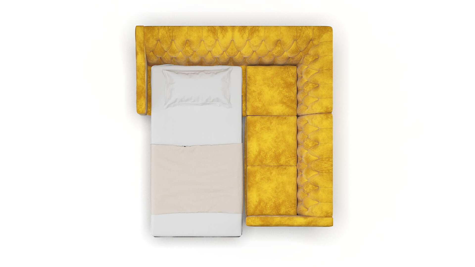 Seville Royale Marigold Sectional Sleeper Espresso legs 3