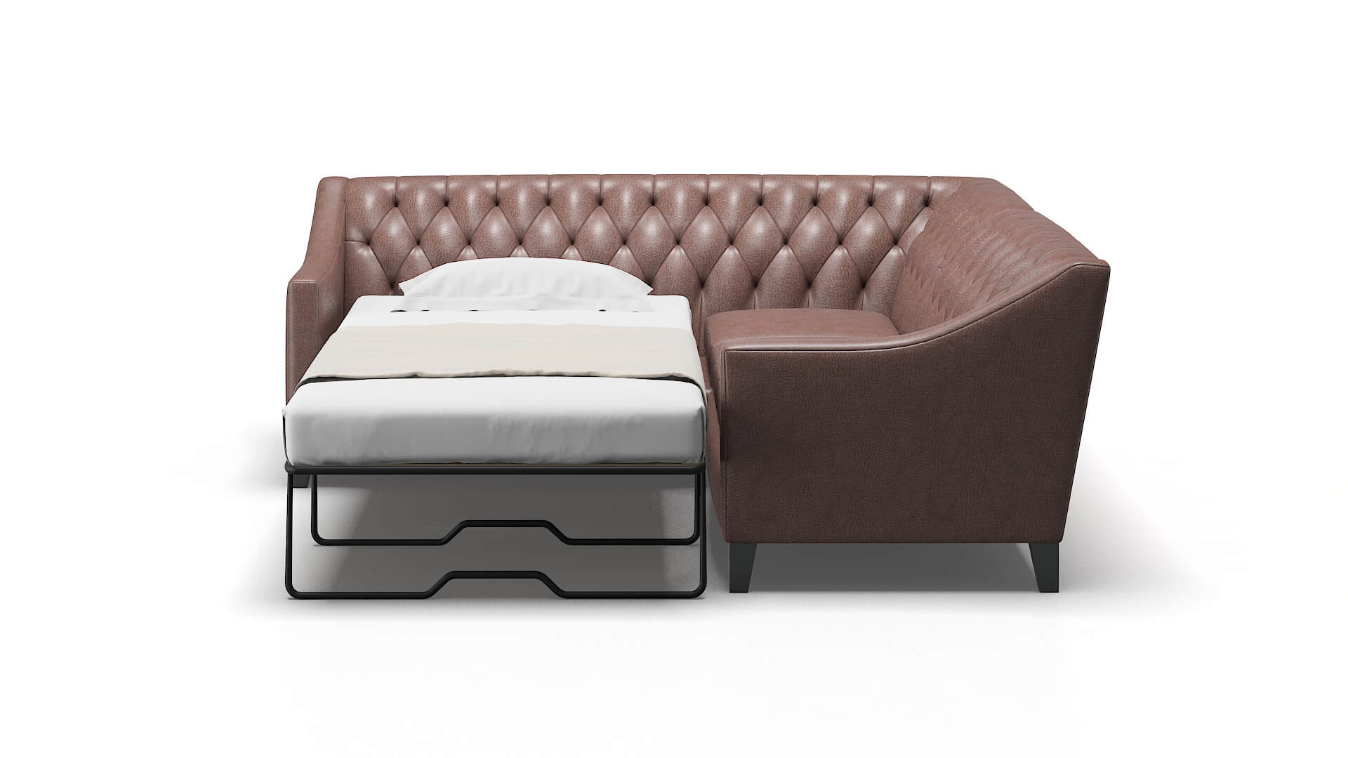 Seville Royale Mocha Sectional Sleeper Espresso legs 1