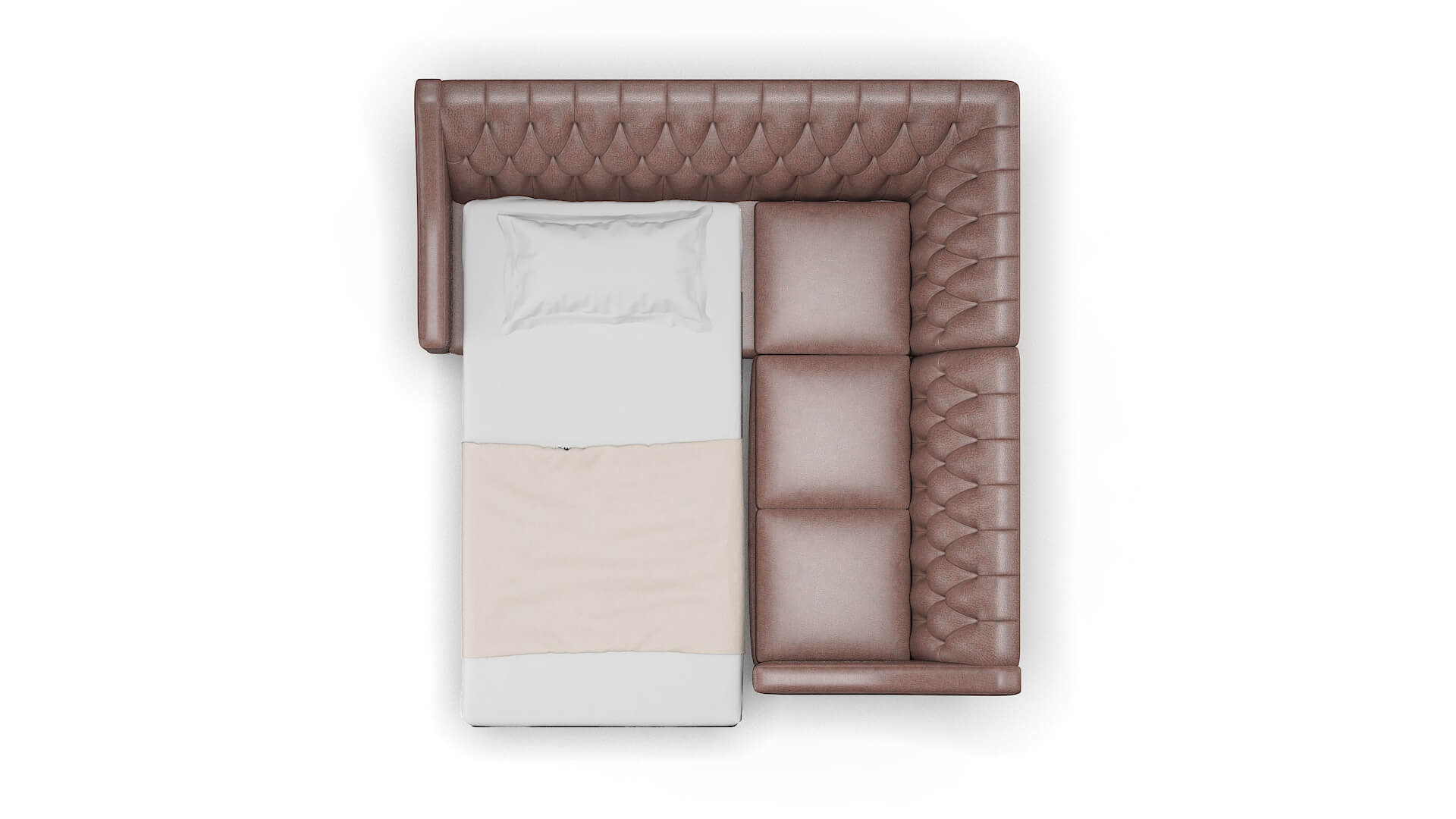 Seville Royale Mocha Sectional Sleeper Espresso legs 3