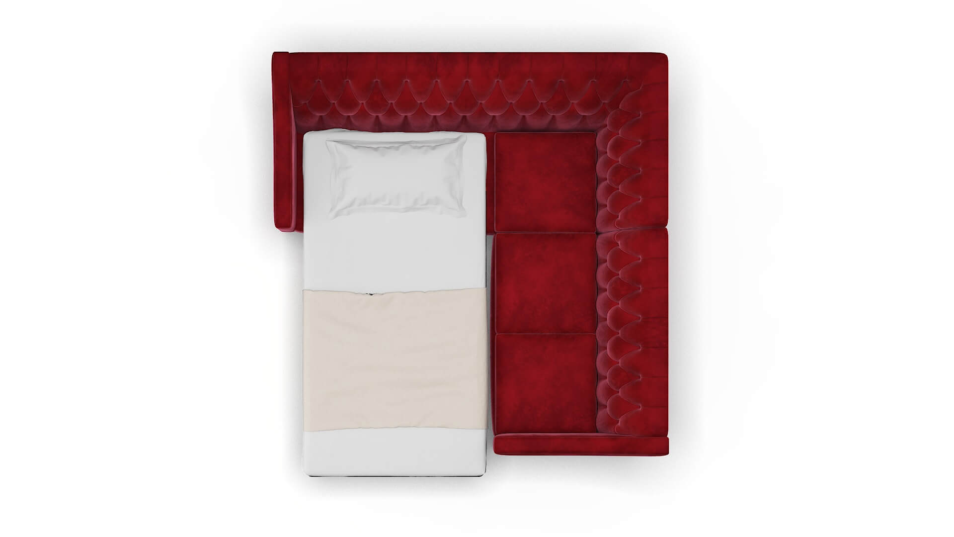 Seville Royale Ruby Sectional Sleeper Espresso legs 3