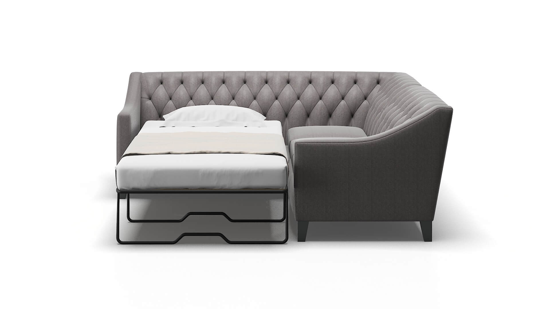 Seville Sasha Granite Sectional Sleeper Espresso legs 1