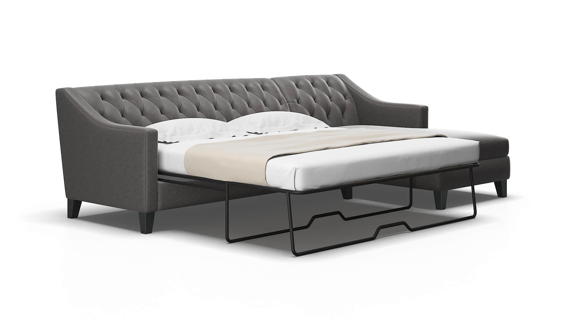 Seville Sasha grey Panel sleeper Espresso Legs  2