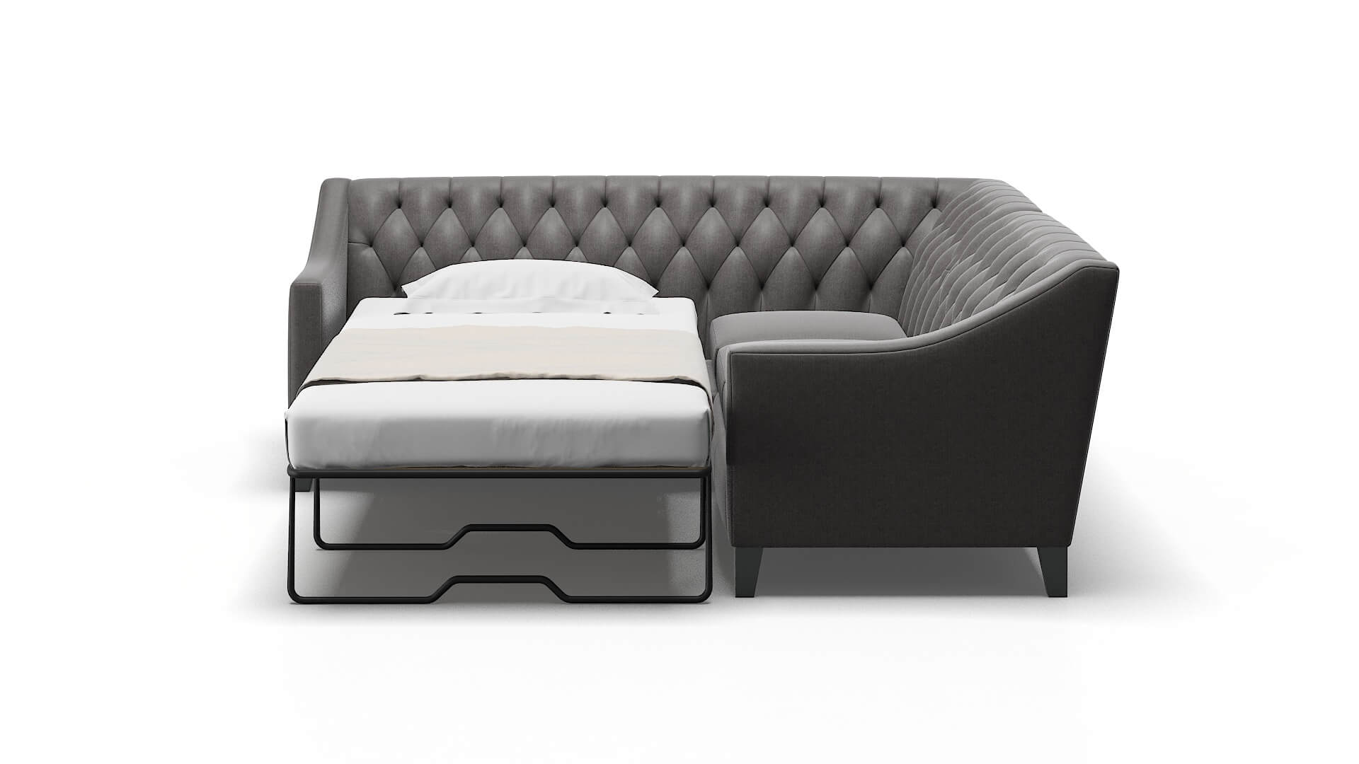 Seville Sasha Grey Sectional Sleeper Espresso legs 1