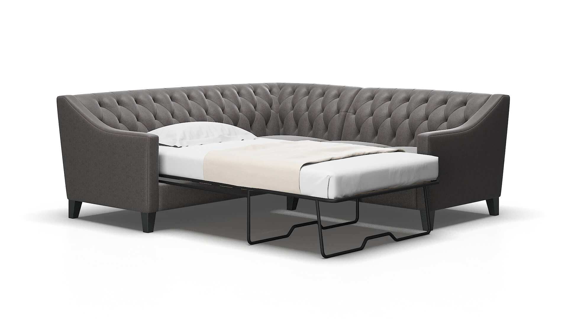 Seville Sasha grey Sectional sleeper Espresso Legs  2