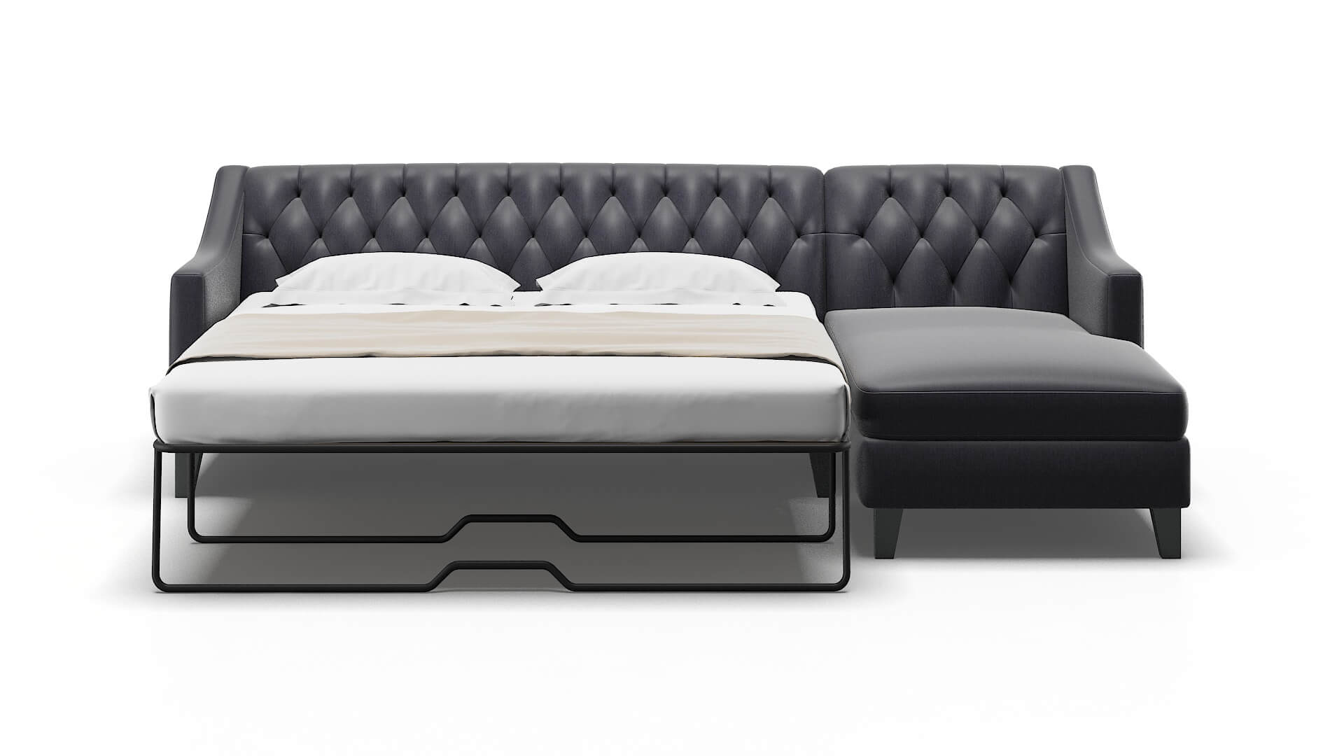 Seville Sasha Navy Panel Sleeper Espresso legs 1