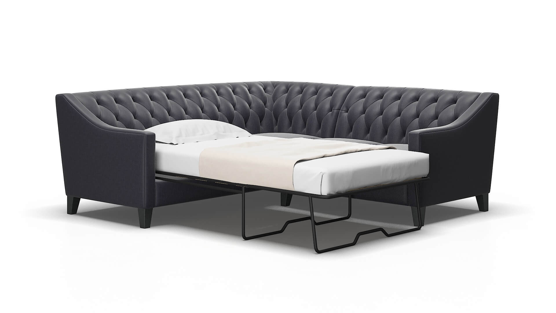 Seville Sasha navy Sectional sleeper Espresso Legs  2
