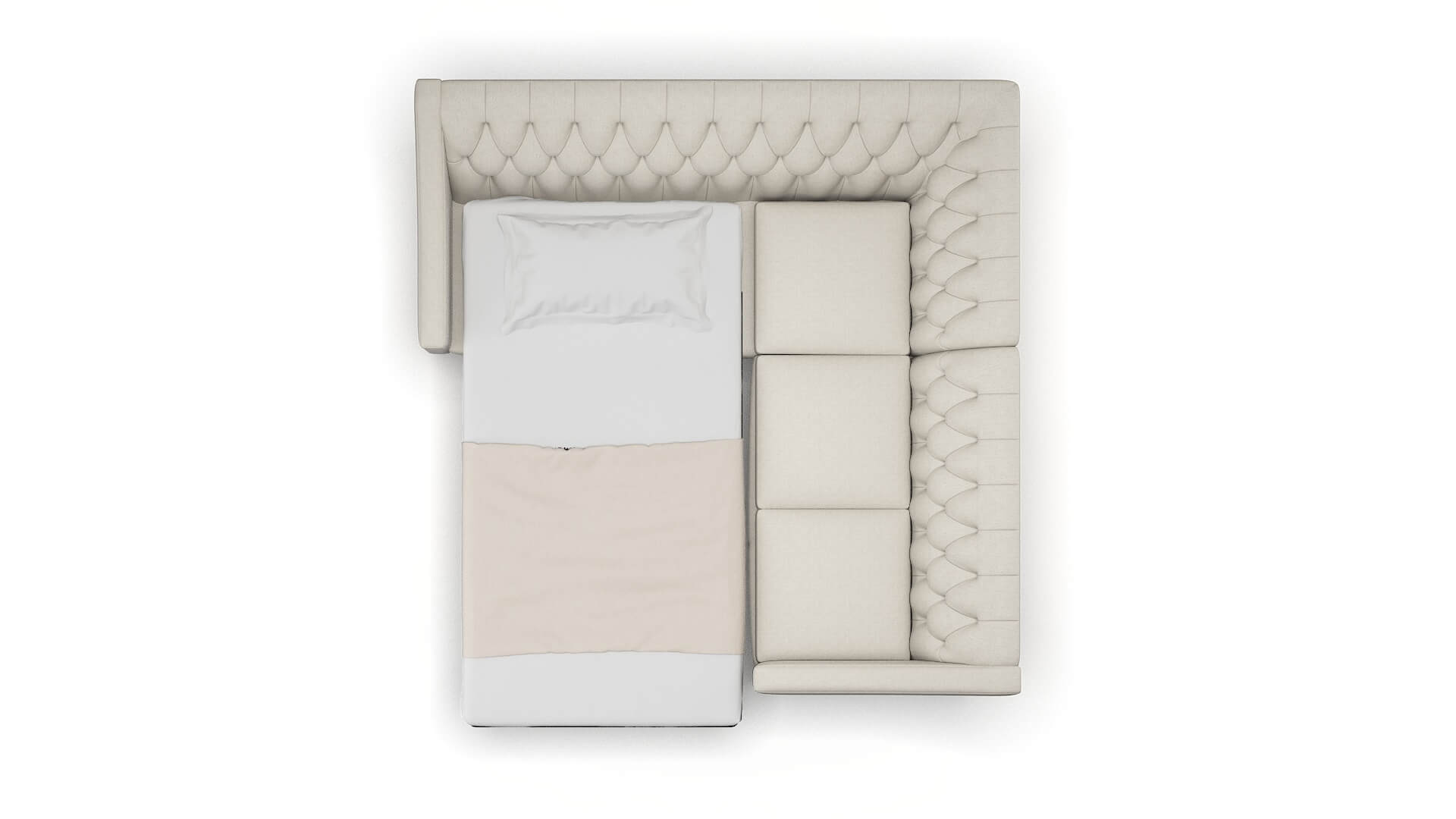 Seville Terrain Natural Sectional Sleeper Espresso legs 3