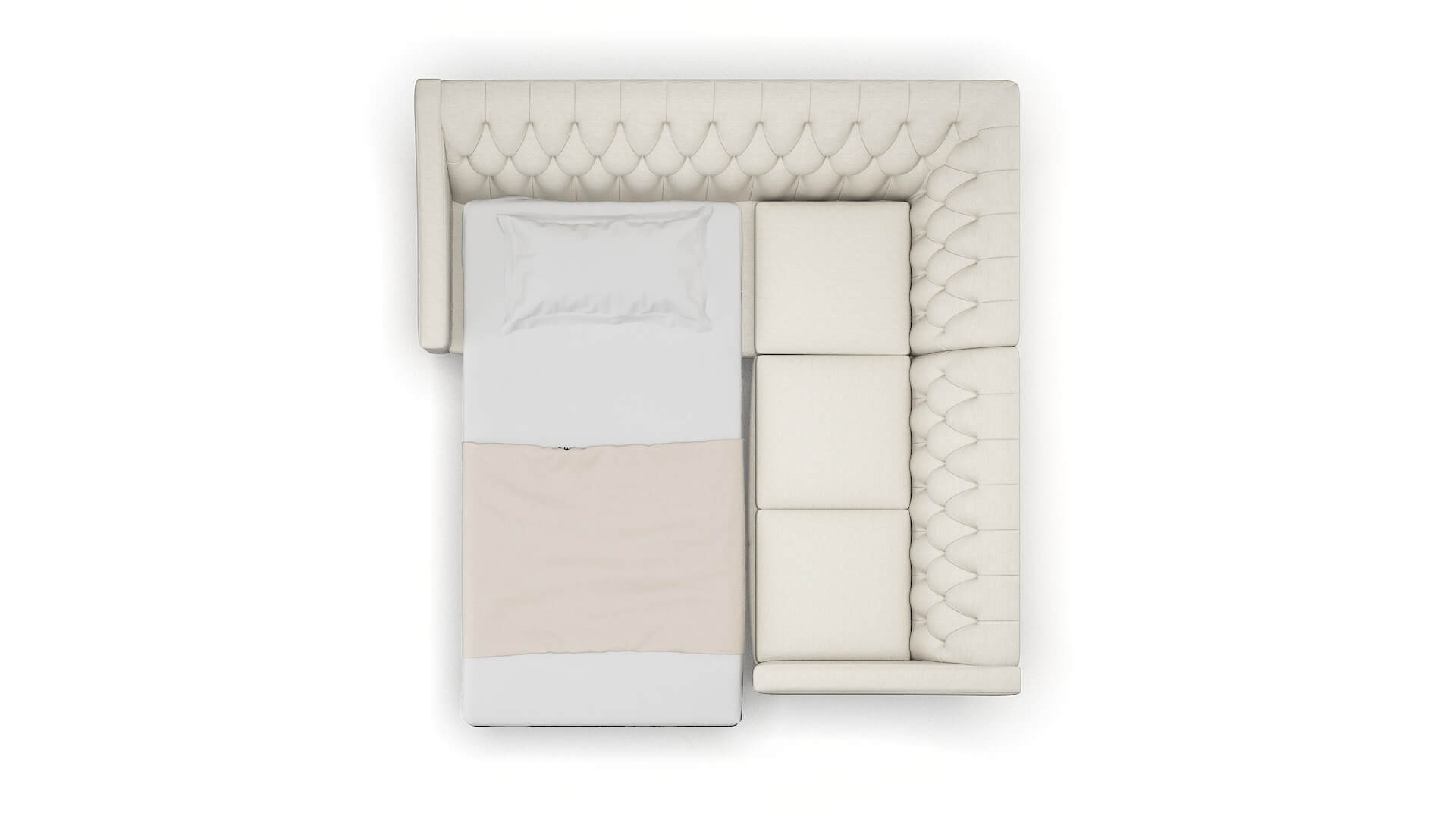 Seville Venus Cream Sectional Sleeper Espresso legs 3