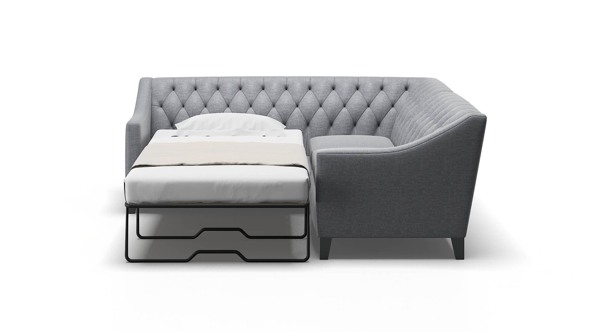 Seville Venus Mist Sectional Sleeper Espresso legs 1