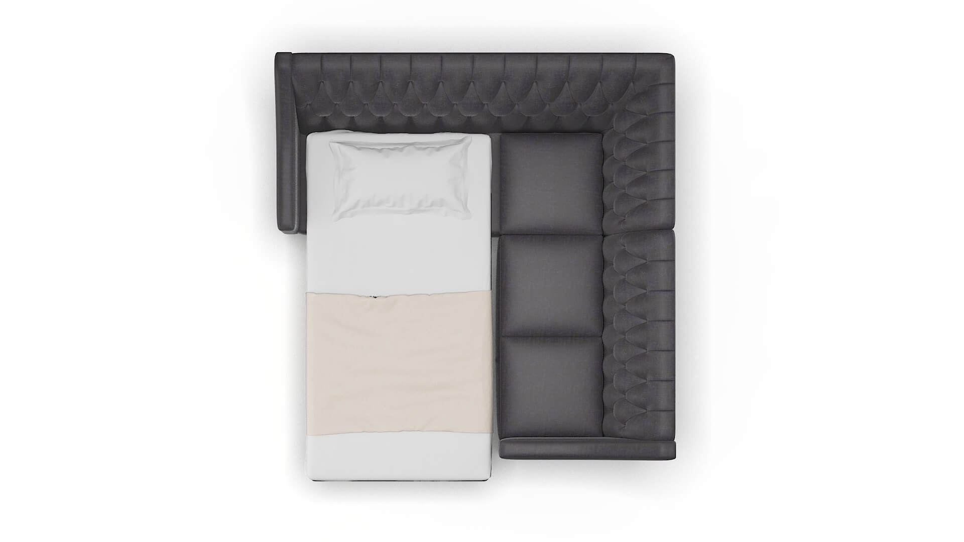 Seville Venus Onyx Sectional Sleeper Espresso legs 3