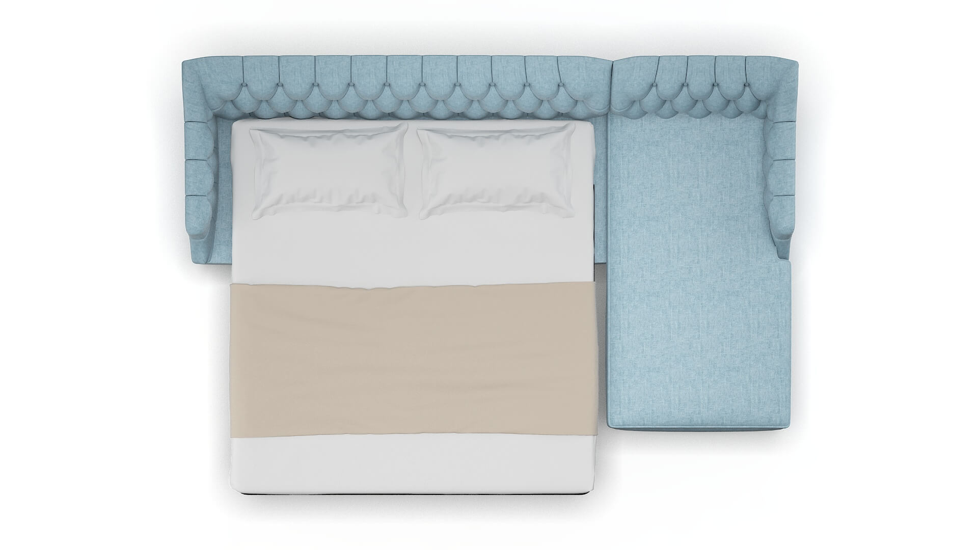 Shiraz Atlas Turquoise Panel Sleeper Espresso legs 3