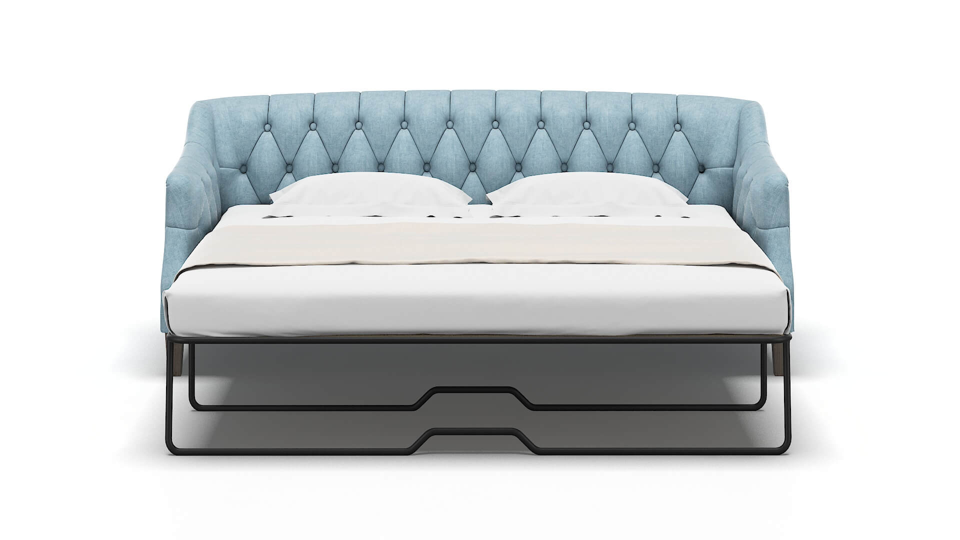 Shiraz Atlas Turquoise Sofa Sleeper Espresso legs 1