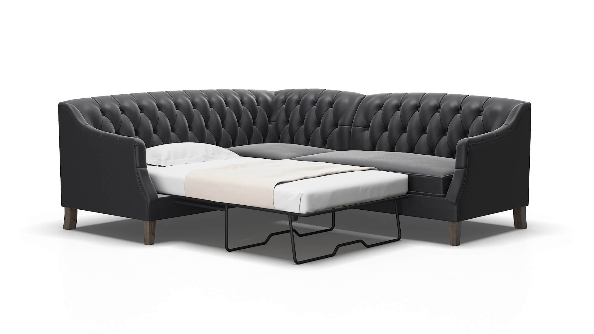 Shiraz Atlas_plz Navy Sectional Sleeper Espresso legs 2
